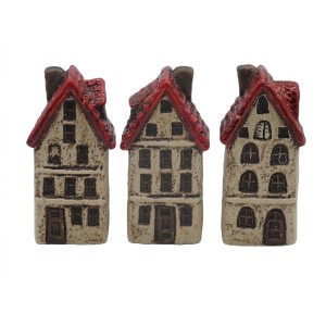 Sada 3 ks keramických přírodních domečků, mix, 5,3 × 4,4 × 11,1 cm