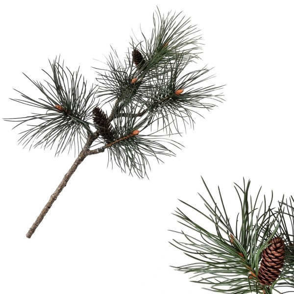 Dekorativní borovicová větev s šiškami 68 cm