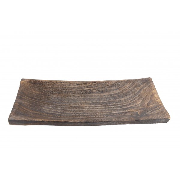 Dřevěný podnos / tác – obdélníkový, tmavě hnědý – 45 × 23 × 5 cm