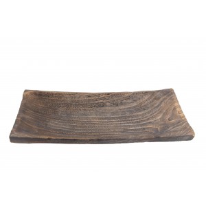 Dřevěný podnos / tác – obdélníkový, tmavě hnědý – 45 × 23 × 5 cm