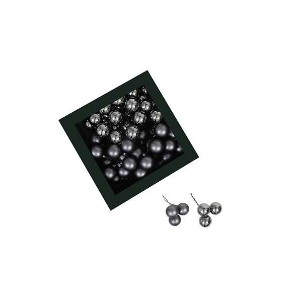 Sada 144 ks vánočních baněk, holubí šeď, průměr 2,5 cm