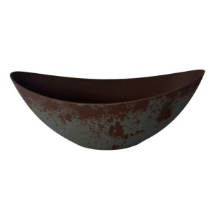 Dekorační plastová lodička 39 × 12 × 13 cm, šedomodrá rez