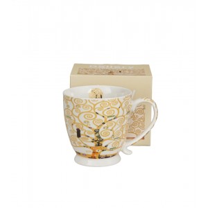 Porcelánový hrnek na stopce STROM ŽIVOTA ECRU 510 ml 