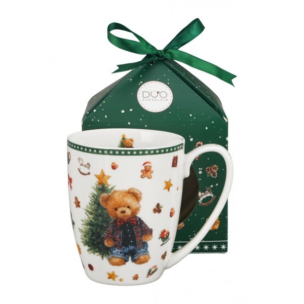 Hrnek TEDDY NOEL z porcelánu New Bone China v dárkovém balení