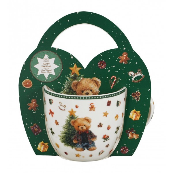 Vánoční hrnek TEDDY NOEL 460 ml v dárkovém košíčku