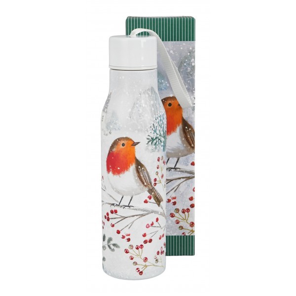 Vánoční termoláhev ROBIN IN SNOW 500 ml z nerezové oceli