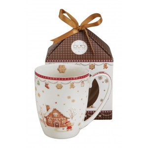 Vánoční hrnek GINGERBREAD HOUSE 360 ml v dárkovém balení s mašlí