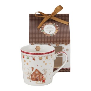 Vánoční hrnek GINGERBREAD HOUSE 360 ml v dárkovém balení ve tvaru domečku