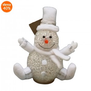 Svítící LED sněhulák – měnící barvy, výška 12 cm