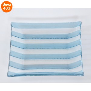 Skleněný svícen 25 x25 cm