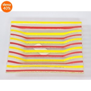 Svícen skleněný pruhovaný