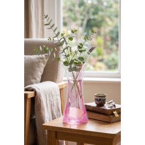 Skládací plastová váza velká – vlna růžová, 28 cm (3 ks)