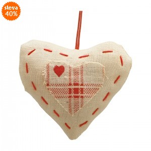 Látkové srdíčko - balení 12 ks
