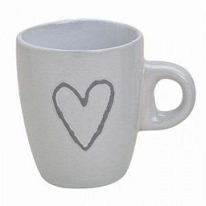 Hrnek expreso srdce bílý