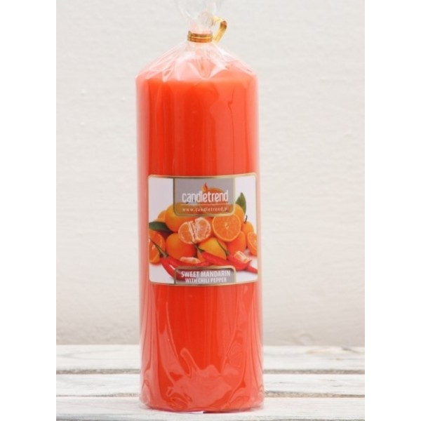Svíčka válec Mandarinka s chilli 16,5 cm