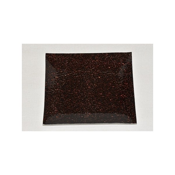 Skleněný tác 24,5 x 24,5 cm, hnědý mražený