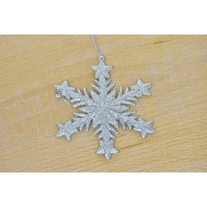 Vánoční dekorace - stříbrná vločka, varianta A