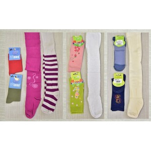 Dětské punčocháče dívčí vel. 140-146 2 ks, ponožky 23-26 2 ks 