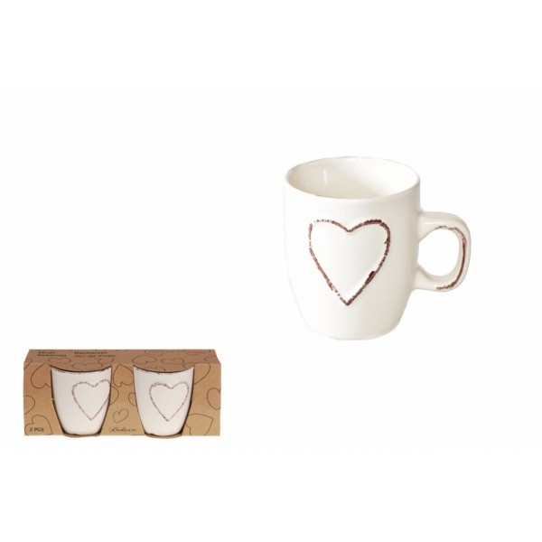 Hrnek Srdce sada 2ks, bílý 