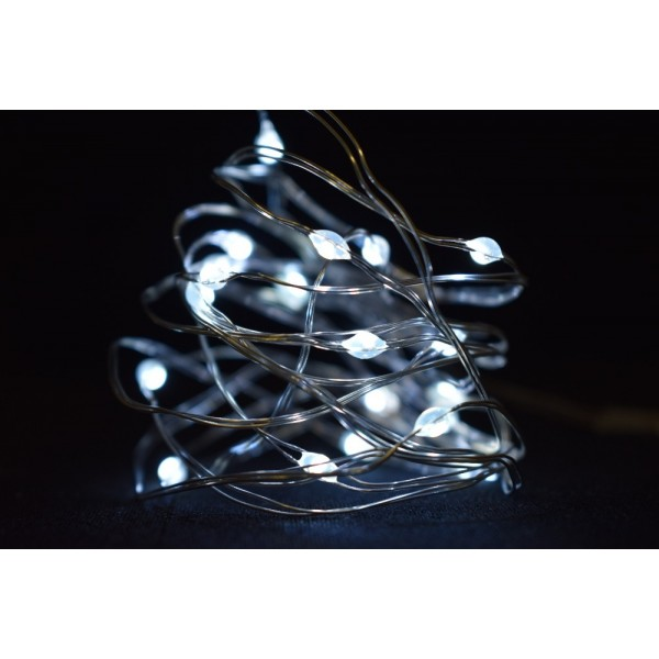 Světelný řetěz 500 cm, 50 LED studené bílé světlo