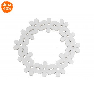 Dřevěný věnec Květinky balení 3 ks, 34 cm