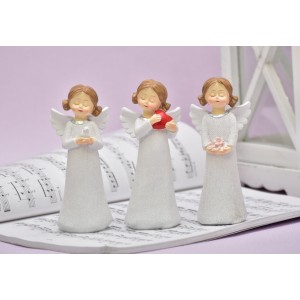 Anděl Rozárka 14,5 cm bílý, balení 3 ks mix druhů