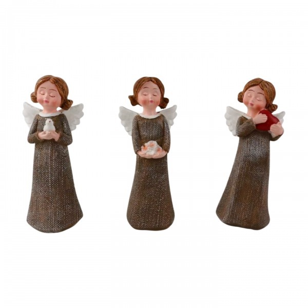 Anděl Rozárka 14 cm hnědý