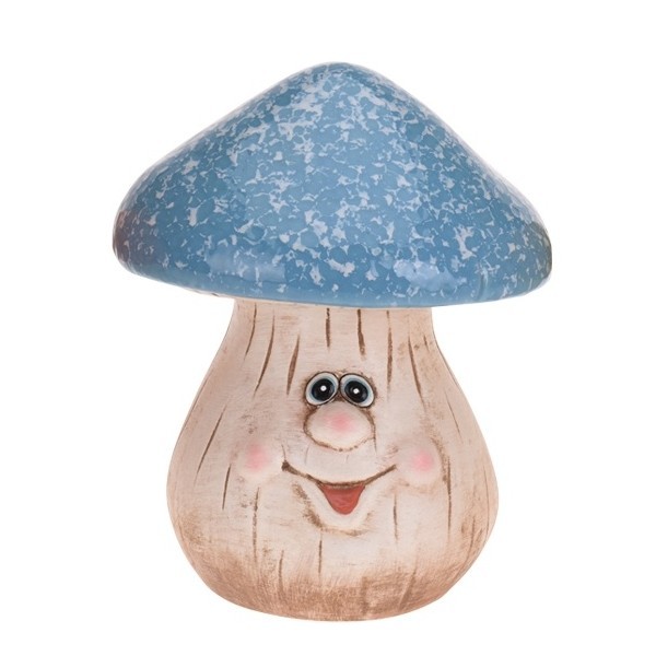Keramický hříbek modrý 19,5 cm