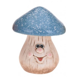 Keramický hříbek modrý 19,5 cm