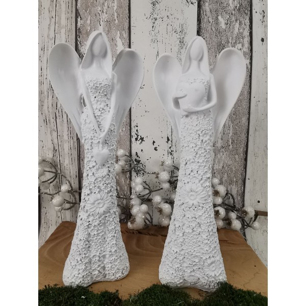 Anděl Flo bílý 25 cm, sada 2ks, mix