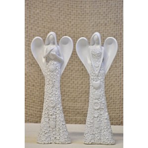 Anděl Flo bílý 32 cm, mix druhů, sada 2ks