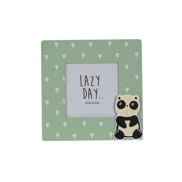 Fotorámeček zelený - panda, 17x17 cm