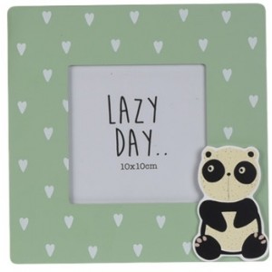 Fotorámeček zelený - panda, 17x17 cm