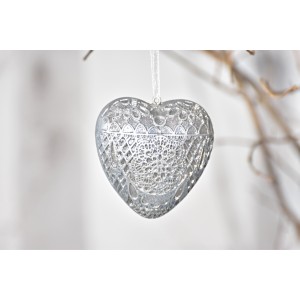 Dekorace srdce Ornament Silver M