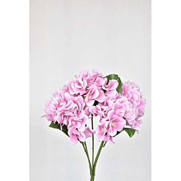 Umělá kytice hortenzií 45 cm, růžová