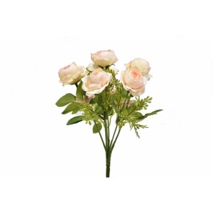 Umělá kytička růží 25 cm, světle růžová