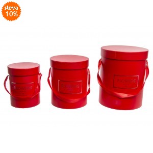 Flower box červený, sada 3 ks