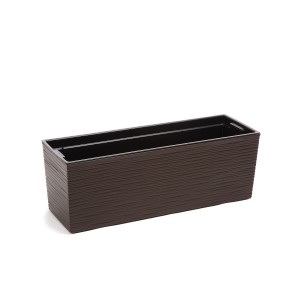 Plastový truhlík Begonie vroubek 190x560 mm, mocca