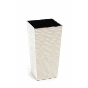 Plastový květináč Finezia vroubek 400x400 mm, krémový
