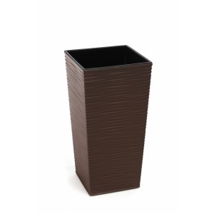 Plastový květináč Finezia vroubek 400x400 mm, mocca