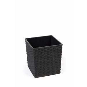 Plastový květináč Juka ratan 400x400 mm, černý