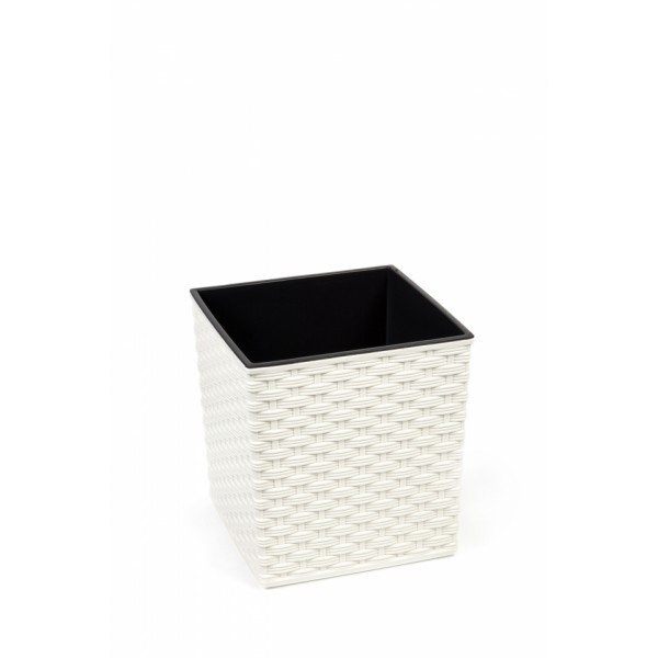 Plastový květináč Juka ratan 250x250 mm, krémový