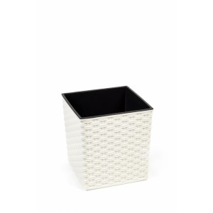 Plastový květináč Juka ratan 250x250 mm, krémový