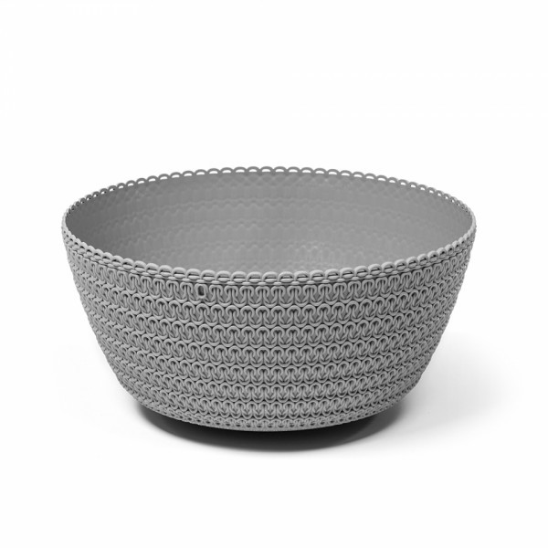 Plastový květináč Bowl Jersey 240 mm, šedý
