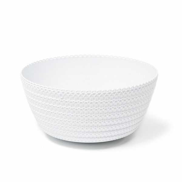 Plastový květináč Bowl Jersey 240 mm, bílý