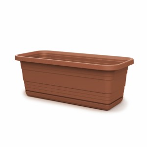 Plastový truhlík Bona s podmiskou, 400 mm, terracota