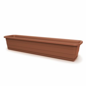 Plastový truhlík Bona s podmiskou, 600 mm, terracota