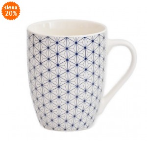 Porcelánový hrnek - modrý dekor IV, sada 2ks