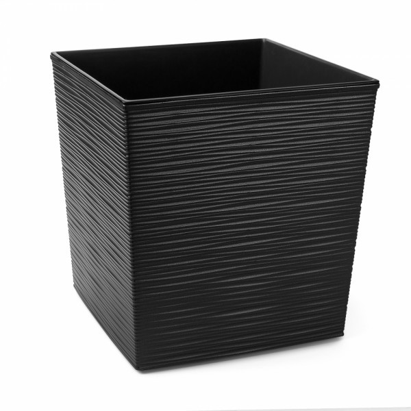 Plastový květináč Juka vroubek 400x400 mm, černý