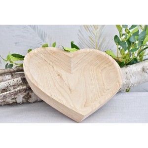 Dřevěné srdce Paulownia L, 33,5x35x6,5 cm